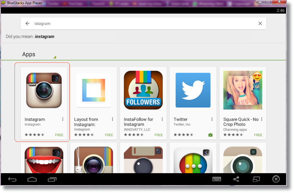 instagram for pc using bluestacks